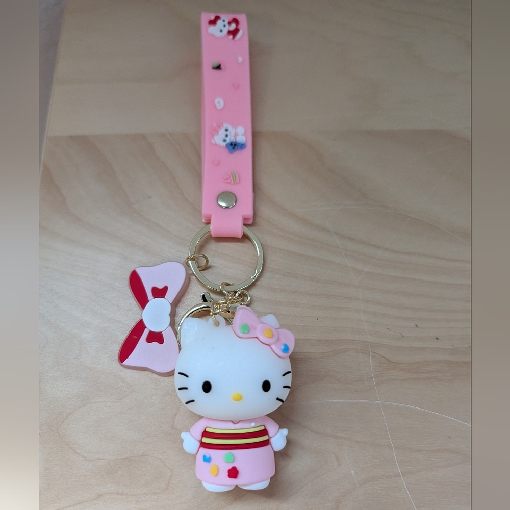 Hello Kitty Pink and White Keychain Doll